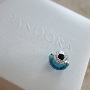 Pandora Glass Murano Bead Charm in Light Blue